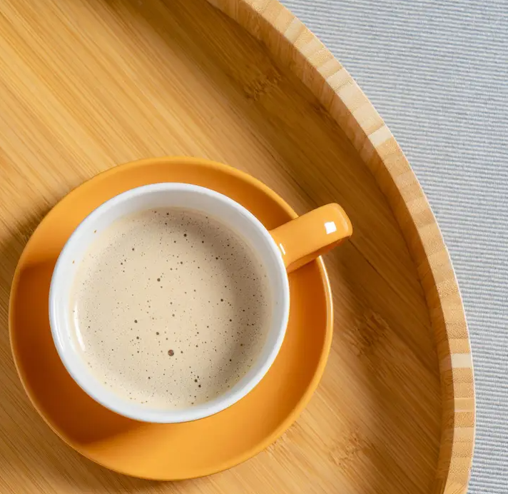 Soucoupe à cappuccino en grès 14 cm jaune - Elvarro