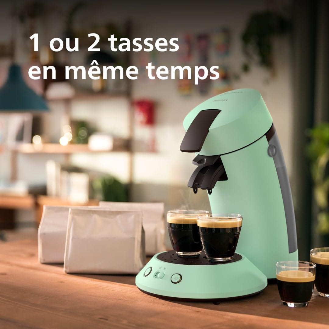 Machine café dosettes CSA210/80 Vert Désert – 2 tasses simultanées