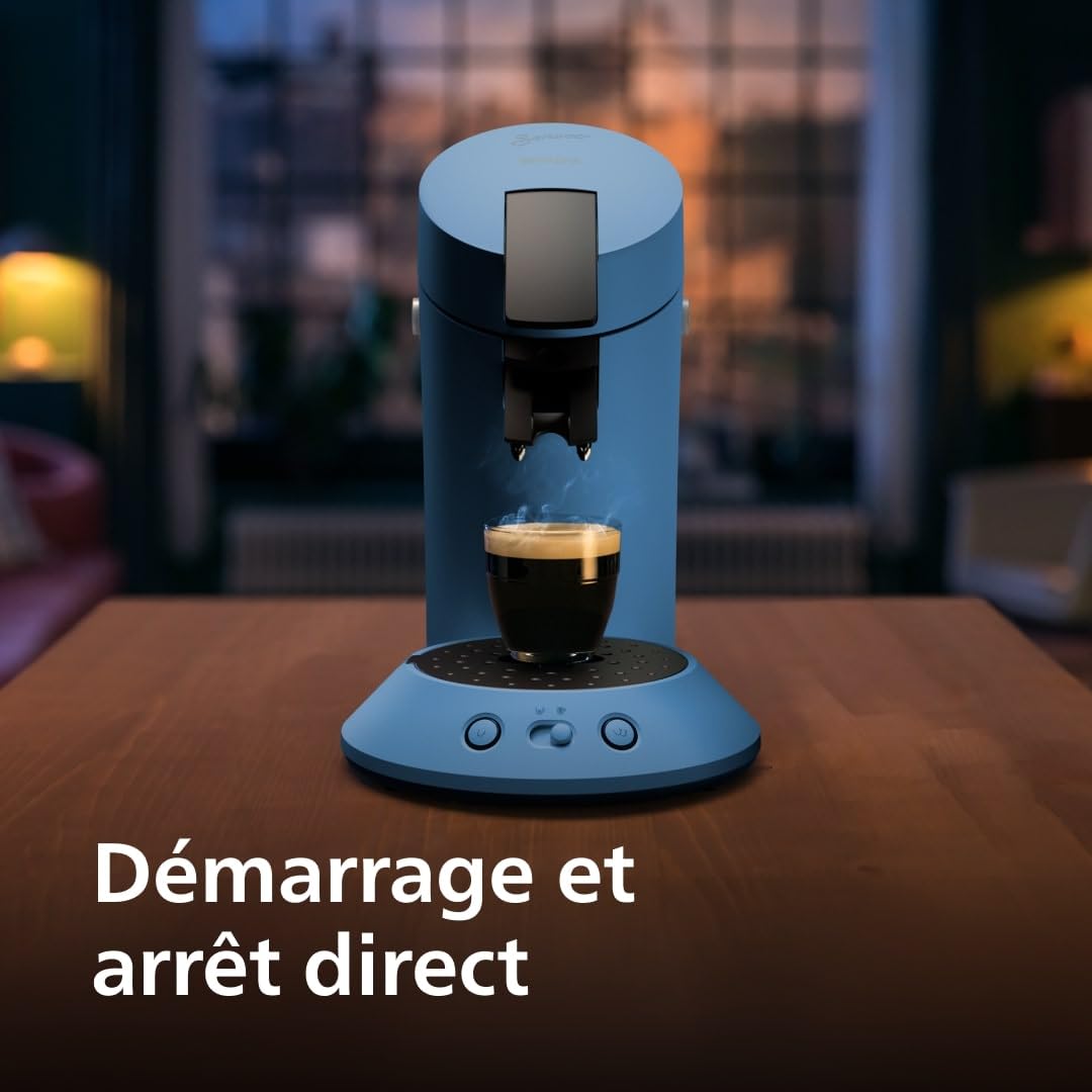 Machine à café dosettes CSA210/00 Bleu Paon – Finition mate moderne