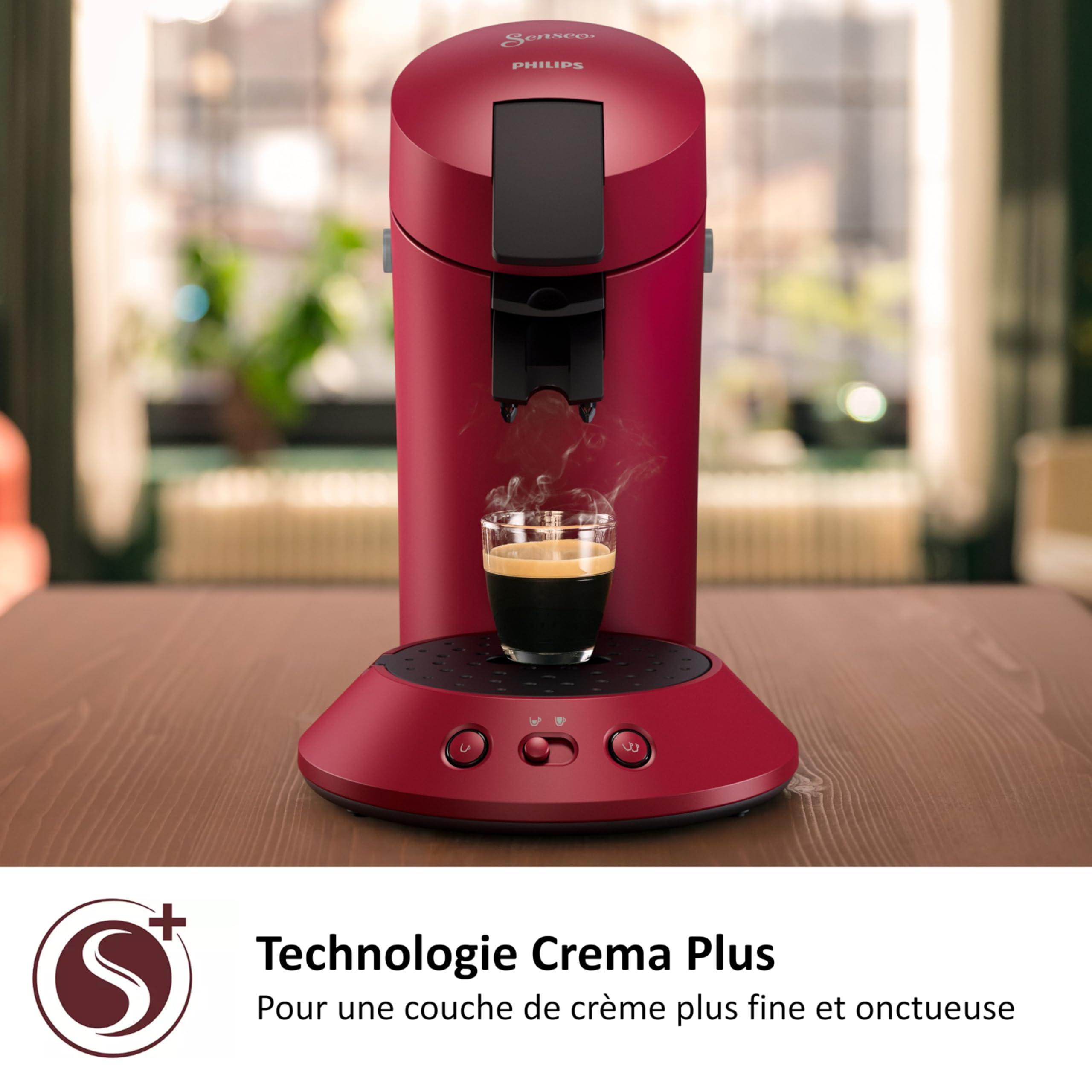 Cafetière dosettes Original Plus CSA210/91 Rouge – Booster d'arômes intégré