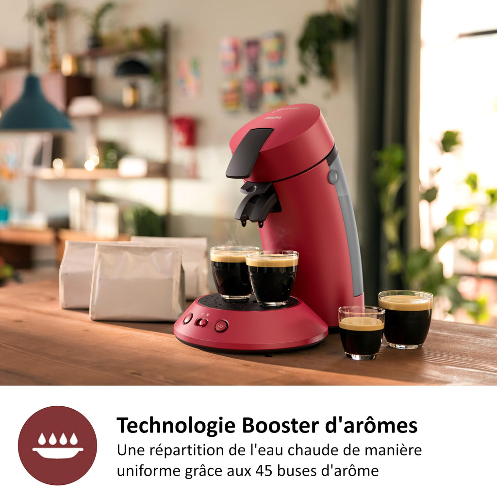 Cafetière dosettes Original Plus CSA210/91 Rouge – Booster d'arômes intégré