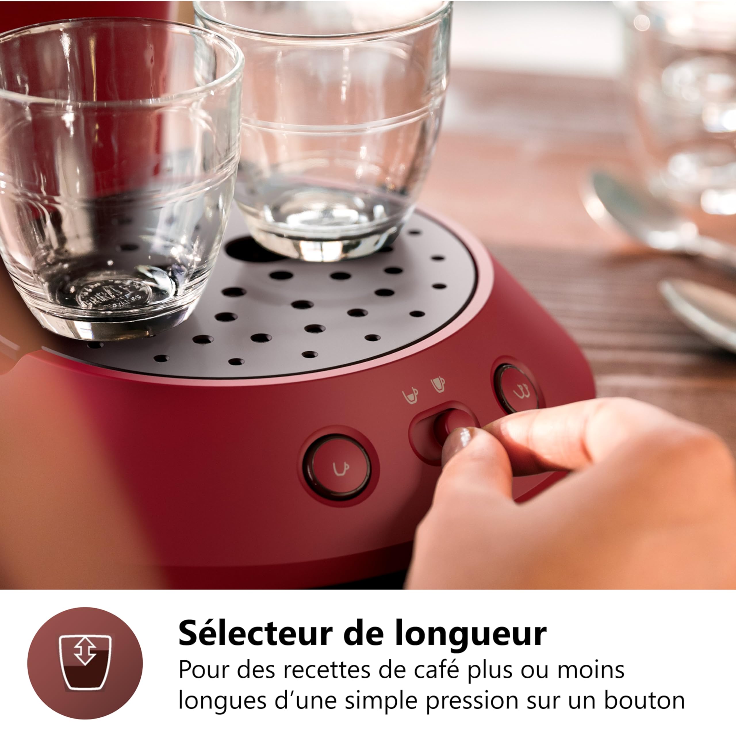 Cafetière dosettes Original Plus CSA210/91 Rouge – Booster d'arômes intégré